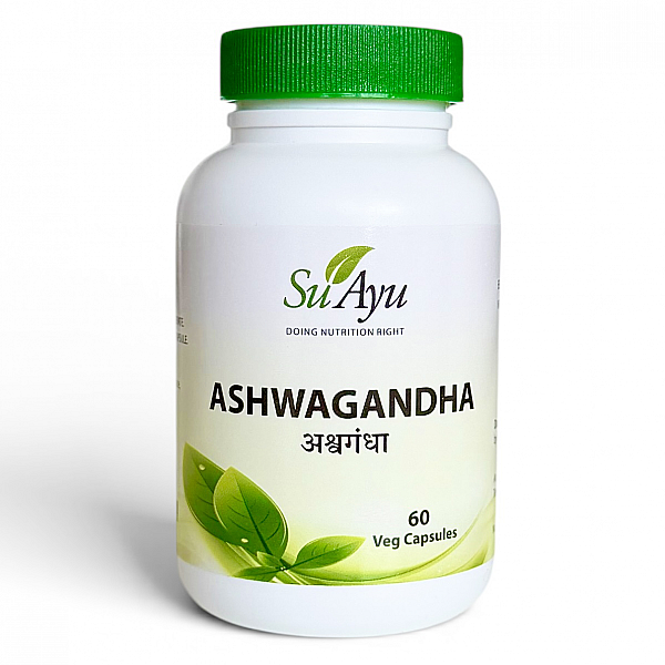 Ашваганда, SuAyu, Ashwagandha - Подкрепя за спокойствие и качествен сън. Допринася за добра памет и концентрация. 60 вег. капс, 400mg, екстракт 5:1 Ашваганда, SuAyu, Ashwagandha - Подкрепя за спокойствие и качествен сън. Допринася за добра памет и концентрация. 60 вег. капс, 400mg, екстракт 5:1