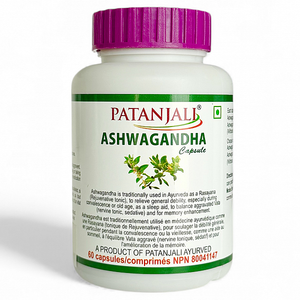 Патанджали Ашваганда, Patanjali Ashwagandha - При тревожност, безсъние, стрес и депресия. 60капс, 440mg